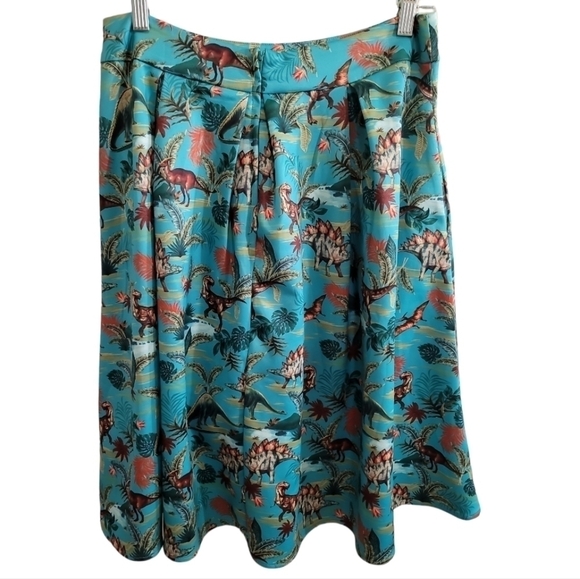 Dolly & Dotty Carolyn Box Pleated Skirt in Dinosaur Print US8 Rockabilly Pin-up - Picture 6 of 9